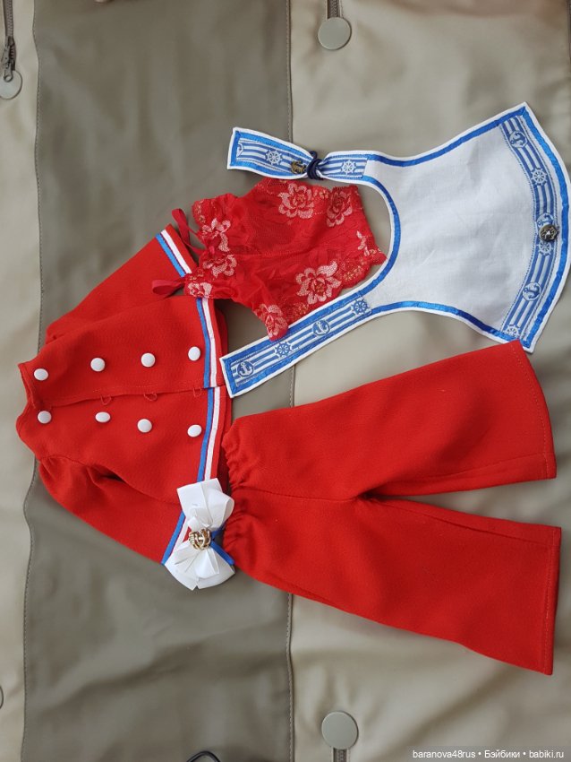 Брючный костюм в морском стиле для любых куколок (фото 8)