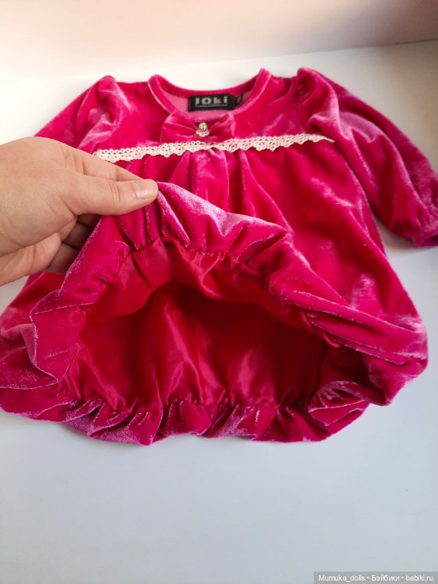 Платье бархатное для куклы 60-75 см (фото 3)