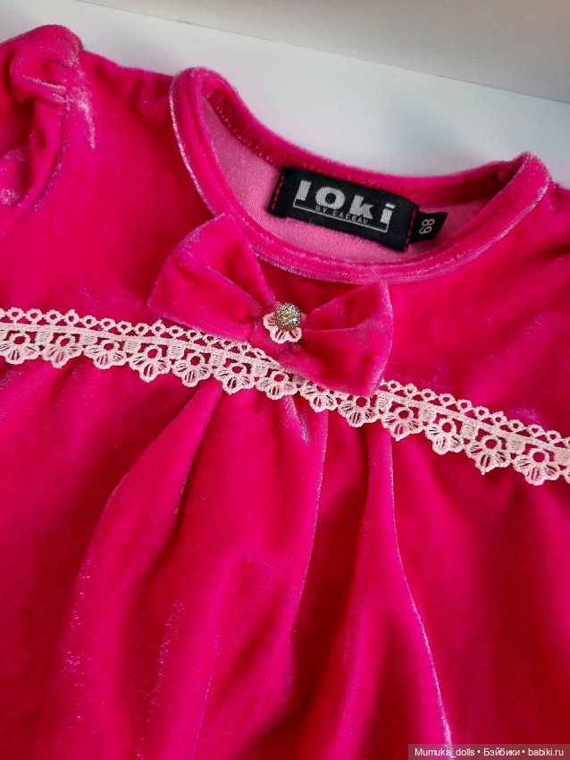 Платье бархатное для куклы 60-75 см (фото 2)