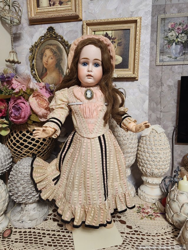 Редкая ранняя антикварная кукла Кестнер лонг фейс