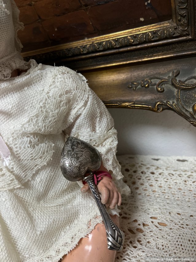 Антикварная кукла J.D Kestner /Кестнер 257 c погремушкой рост 42 см (фото 10)