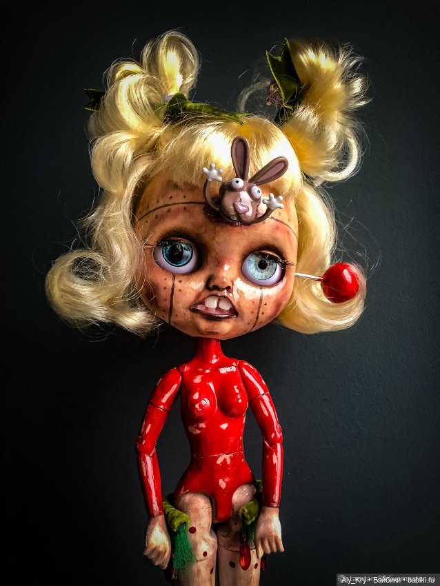 Кукла ООАК Блайз кастом с долепкой / Blythe OOAK (фото 4)