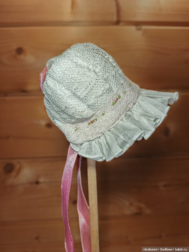 Чепчик, боннет на антикварную или винтажную куклу, пупса, Паола Рейна, Сяоми монст (фото 5)