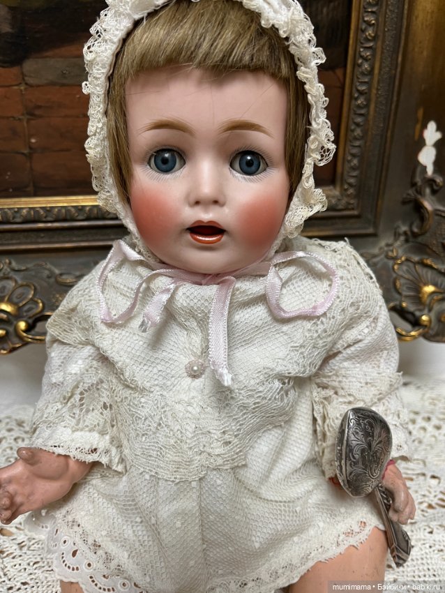 Антикварная кукла J.D Kestner /Кестнер 257 c погремушкой рост 42 см (фото 2)