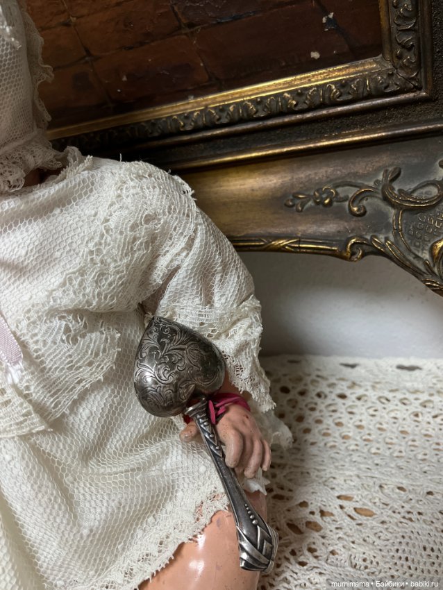 Антикварная кукла J.D Kestner /Кестнер 257 c погремушкой рост 42 см (фото 9)