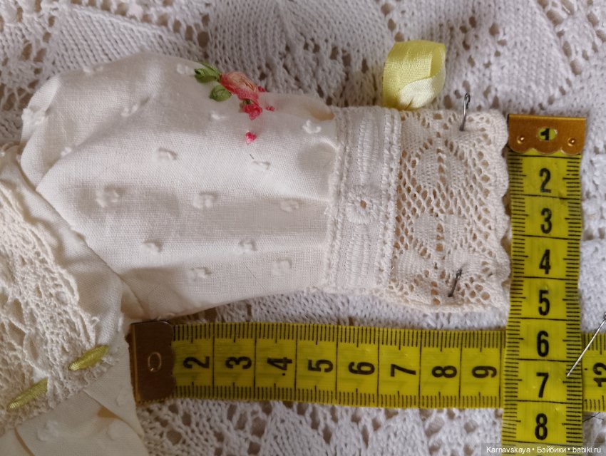 Батистовое платье для антикварных кукол и реплик на рост 45см(+-2см) (фото 8)