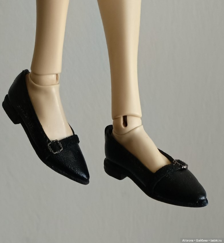 Туфли лодочки из натуральной кожи и замши, полностью чёрные (фото 8)