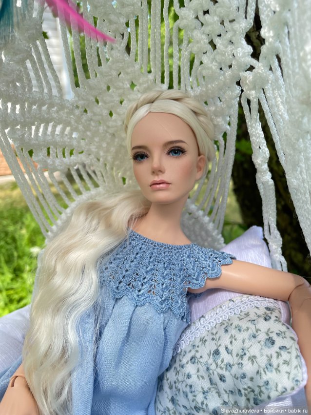 Подвесное плетеное кресло для бжд кукол (фото 4)