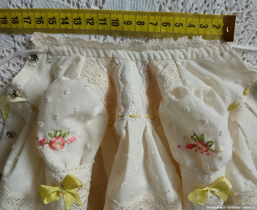 Батистовое платье для антикварных кукол и реплик на рост 45см(+-2см) (фото 7)