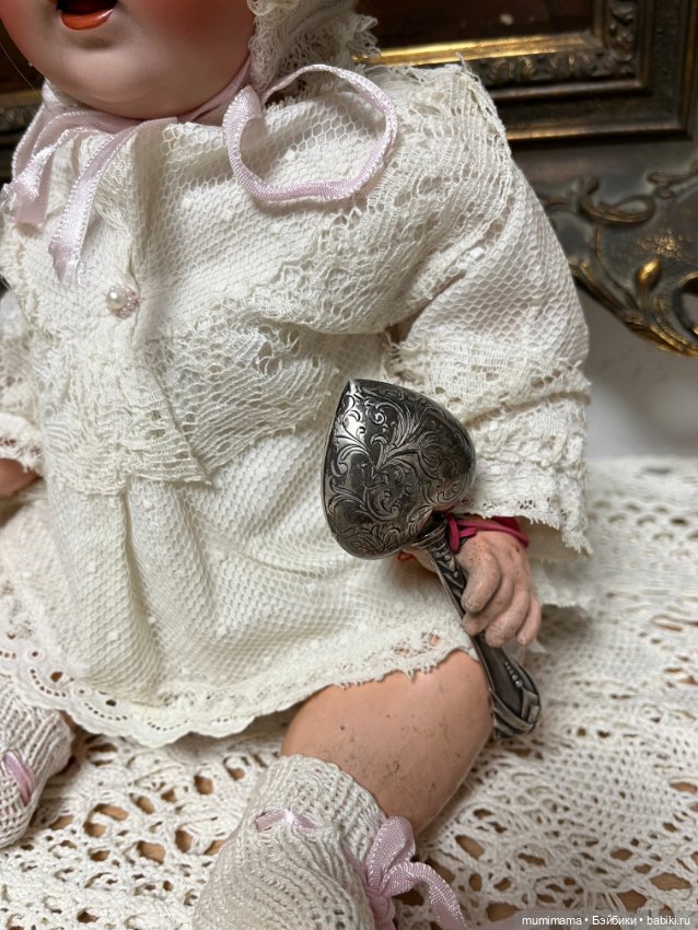 Антикварная кукла J.D Kestner /Кестнер 257 c погремушкой рост 42 см (фото 5)