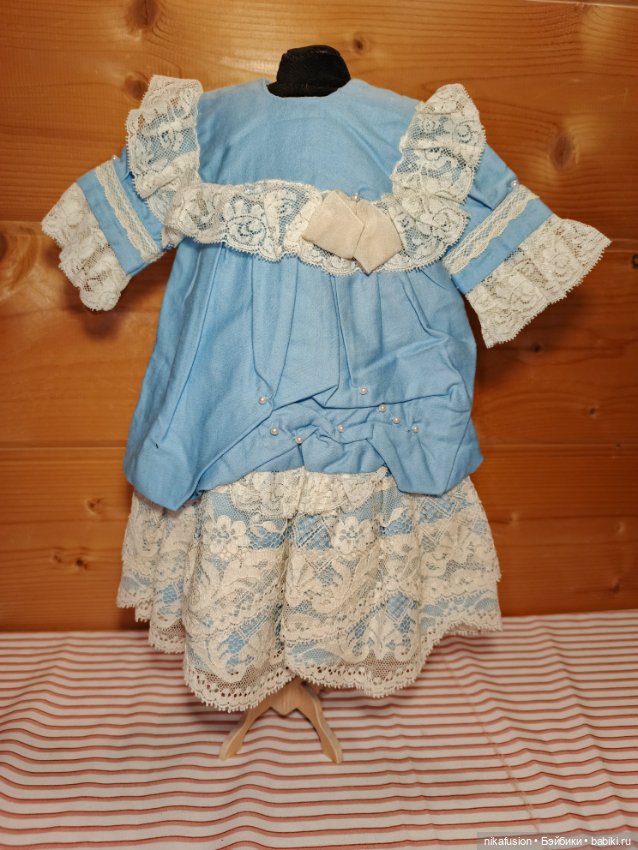 Платье на старинную куклу ростом 55 см