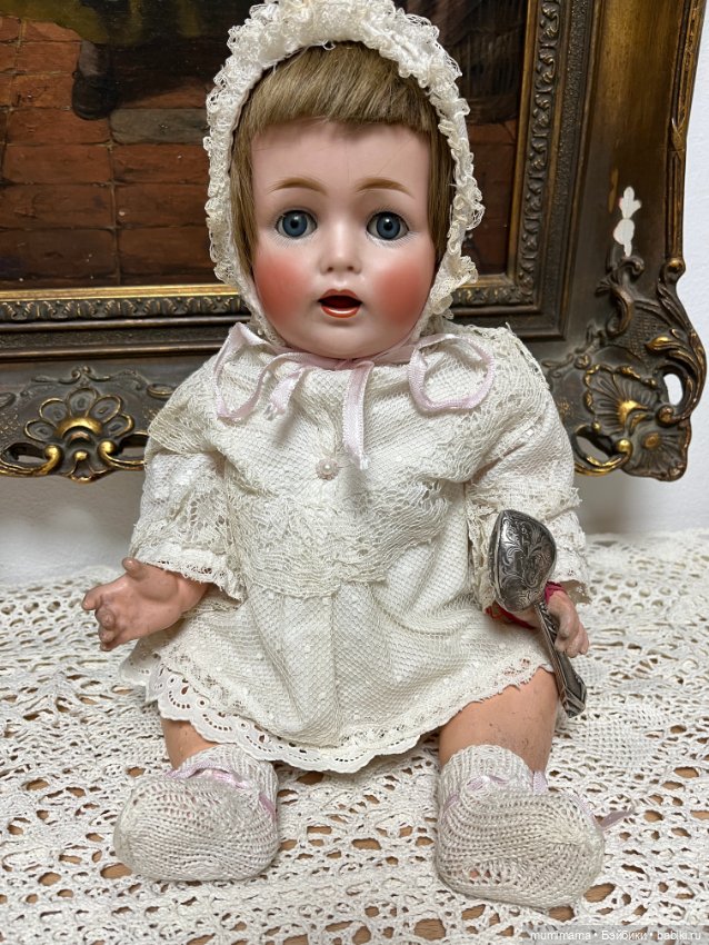 Антикварная кукла J.D Kestner /Кестнер 257 c погремушкой рост 42 см (фото 4)