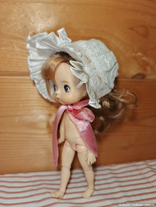 Чепчик, боннет на антикварную или винтажную куклу, пупса, Паола Рейна, Сяоми монст (фото 8)