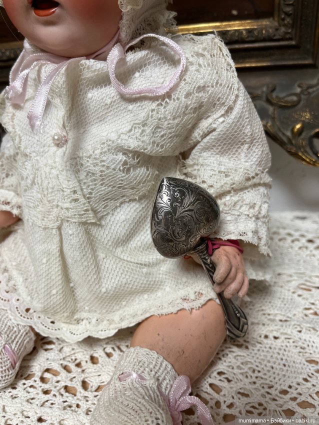 Антикварная кукла J.D Kestner /Кестнер 257 c погремушкой рост 42 см (фото 6)