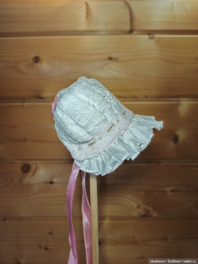 Чепчик, боннет на антикварную или винтажную куклу, пупса, Паола Рейна, Сяоми монст (фото 4)