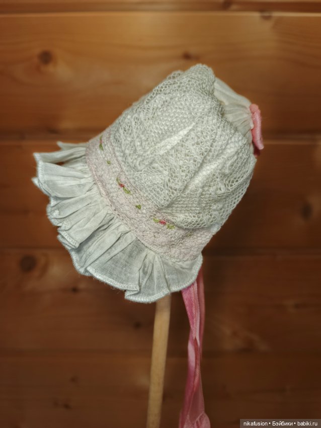 Чепчик, боннет на антикварную или винтажную куклу, пупса, Паола Рейна, Сяоми монст