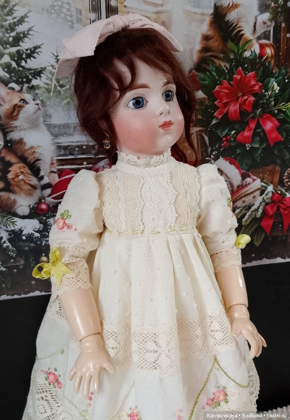 Батистовое платье для антикварных кукол и реплик на рост 45см(+-2см) (фото 2)