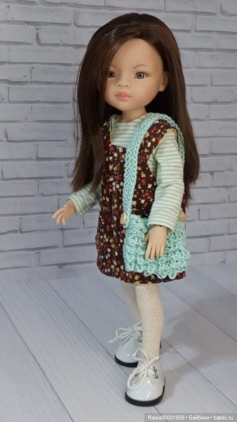 Сарафан, кофта, шапка, сумочка для кукол Паола Рейна 32-34 смсм
