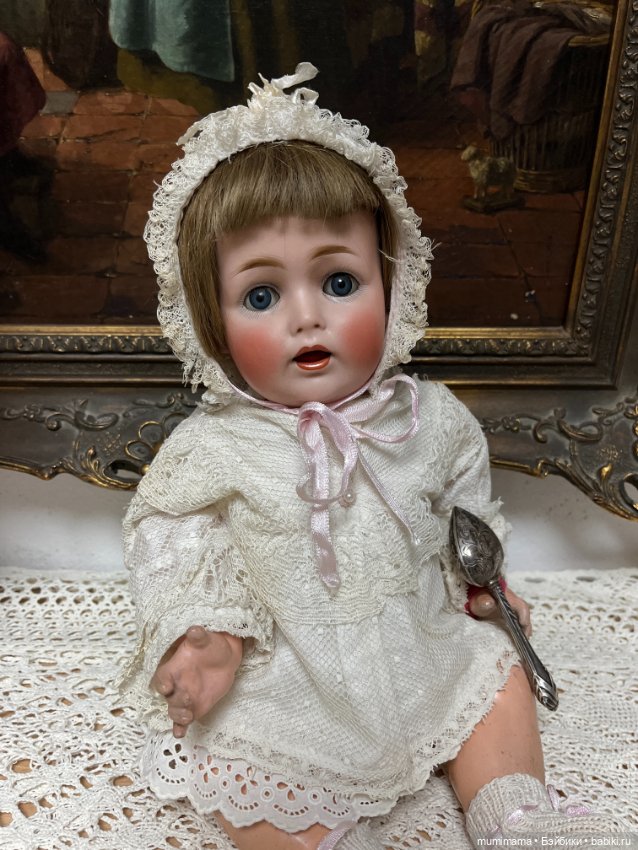 Антикварная кукла J.D Kestner /Кестнер 257 c погремушкой рост 42 см