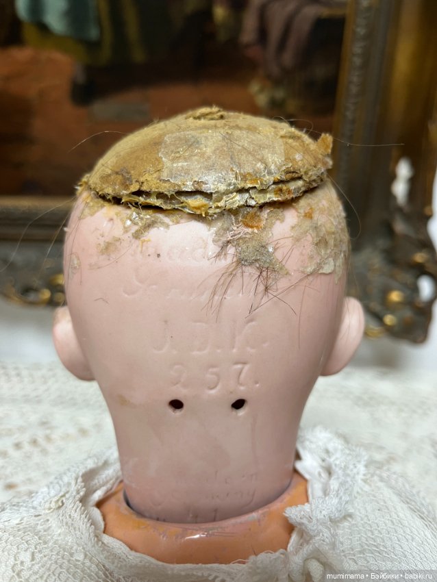 Антикварная кукла J.D Kestner /Кестнер 257 c погремушкой рост 42 см (фото 7)