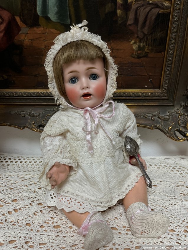 Антикварная кукла J.D Kestner /Кестнер 257 c погремушкой рост 42 см
