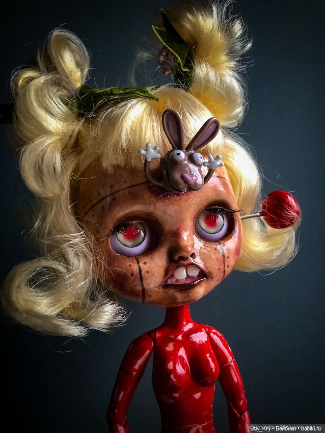 Кукла ООАК Блайз кастом с долепкой / Blythe OOAK (фото 7)