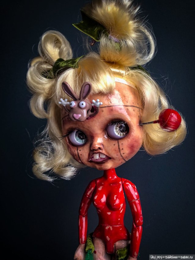 Кукла ООАК Блайз кастом с долепкой / Blythe OOAK (фото 5)