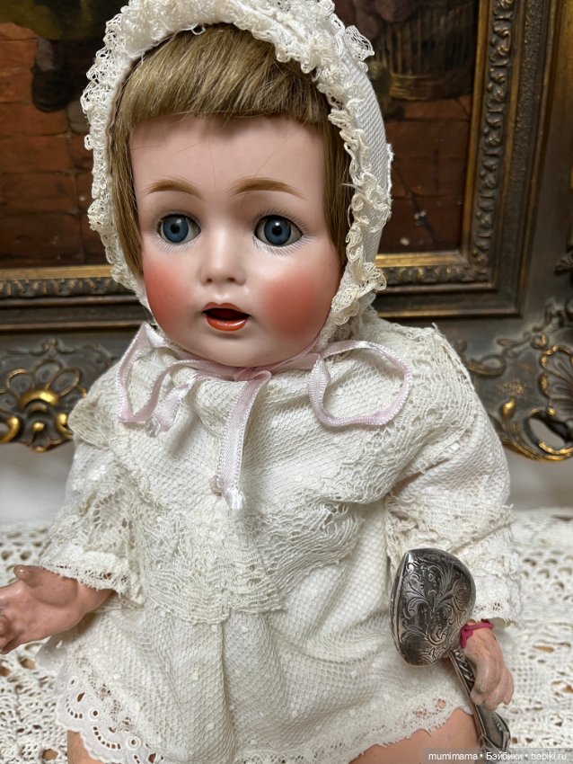 Антикварная кукла J.D Kestner /Кестнер 257 c погремушкой рост 42 см