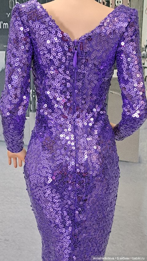 Платье из ткани с мелкими пайетками (фото 4)