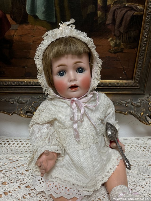 Антикварная кукла J.D Kestner /Кестнер 257 c погремушкой рост 42 см