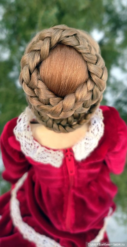 Сложный викторианский парик с плетением из кос ОГ 11,5-12 см (фото 7)