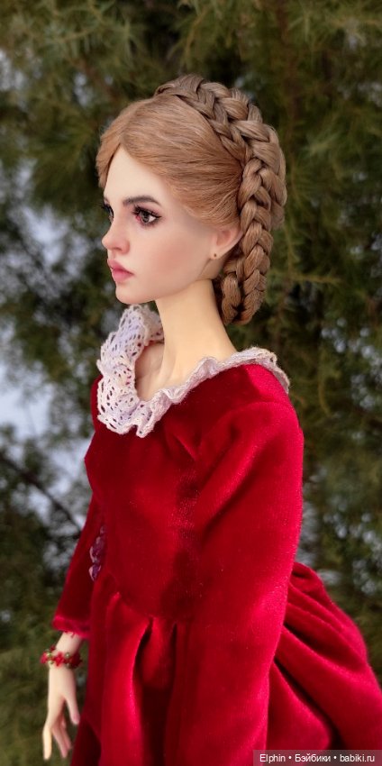 Сложный викторианский парик с плетением из кос ОГ 11,5-12 см