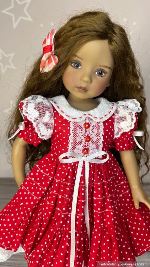Платье красное в горошек для Little Darling и аналогичных кукол ❗️ (фото 2)