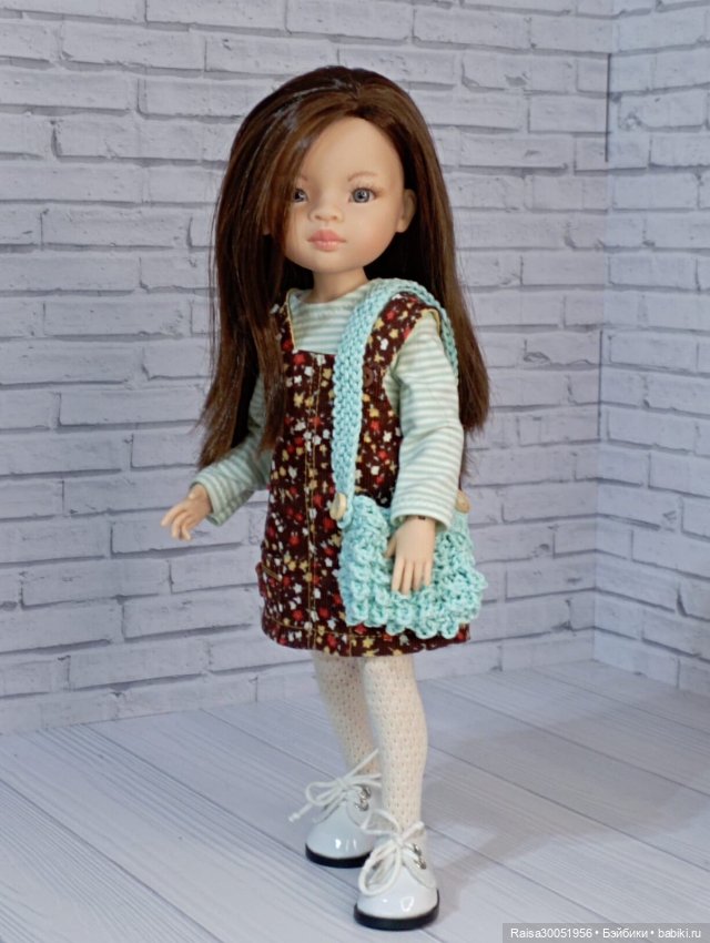 Сарафан, кофта, шапка, сумочка для кукол Паола Рейна 32-34 смсм (фото 8)