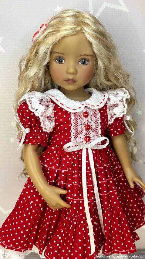 Платье красное в горошек для Little Darling и аналогичных кукол ❗️ (фото 5)