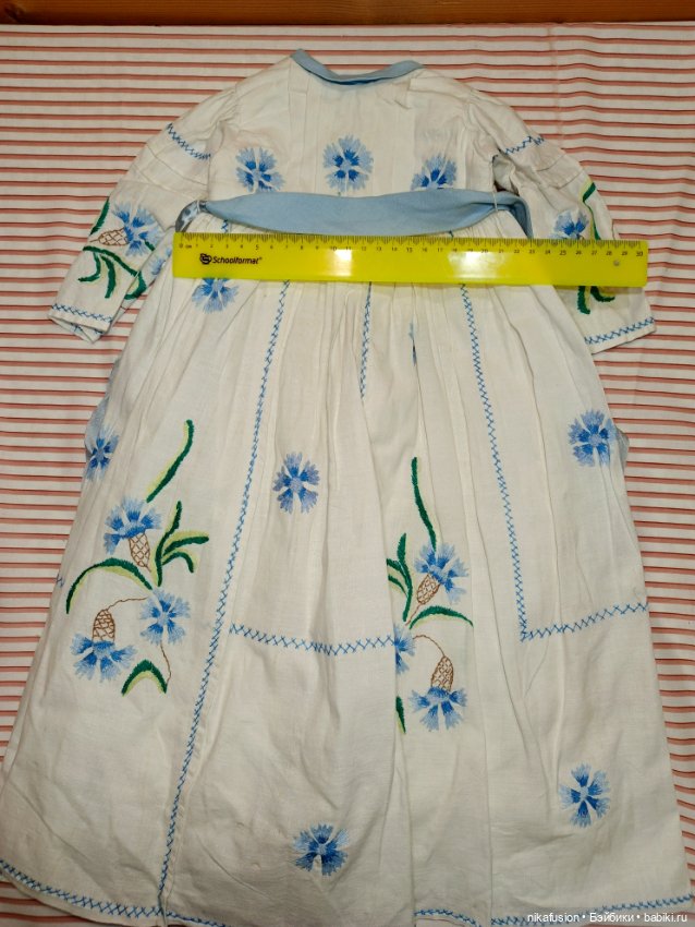 Платье лен на антикварную или винтажную куклу (фото 5)