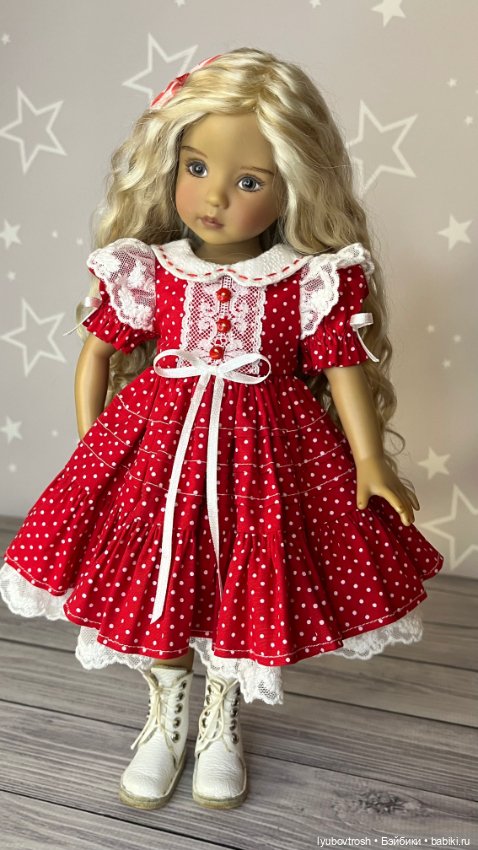 Платье красное в горошек для Little Darling и аналогичных кукол ❗️ (фото 8)