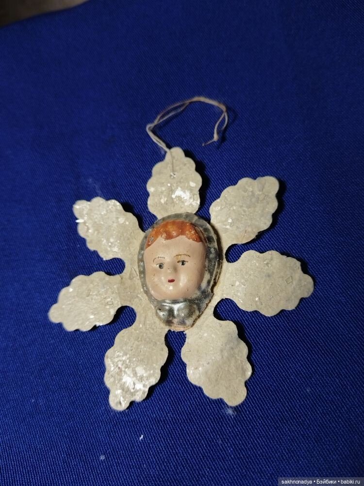 Снежинка с личиком винтаж