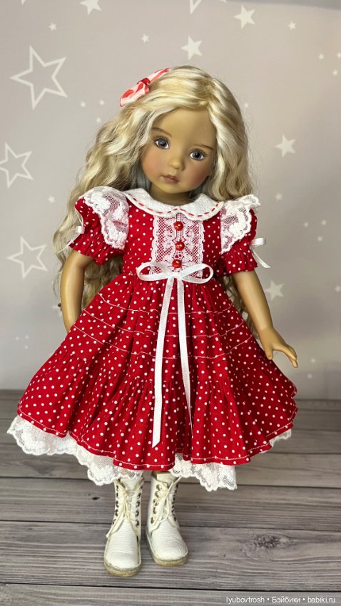 Платье красное в горошек для Little Darling и аналогичных кукол ❗️ (фото 3)