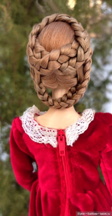 Сложный викторианский парик с плетением из кос ОГ 11,5-12 см (фото 6)