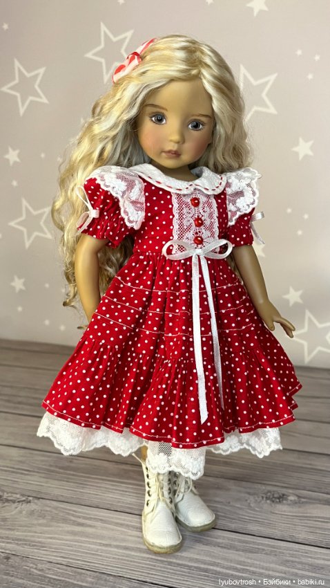 Платье красное в горошек для Little Darling и аналогичных кукол ❗️ (фото 7)