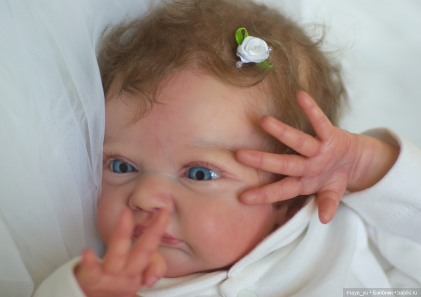 Кукла реборн Грейси Мэй открыла глазки