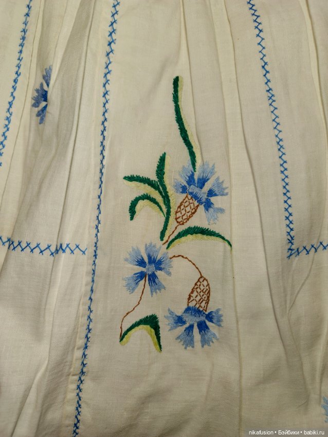 Платье лен на антикварную или винтажную куклу (фото 6)