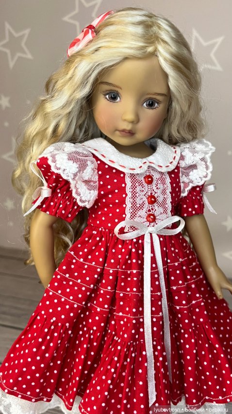 Платье красное в горошек для Little Darling и аналогичных кукол ❗️ (фото 9)