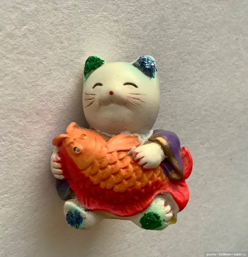 Миниатюра котик с рыбой — Статуэтки (фото 3)