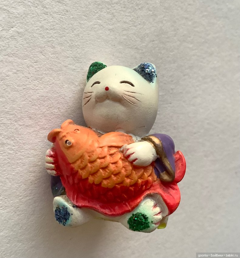 Миниатюра котик с рыбой — Статуэтки (фото 5)