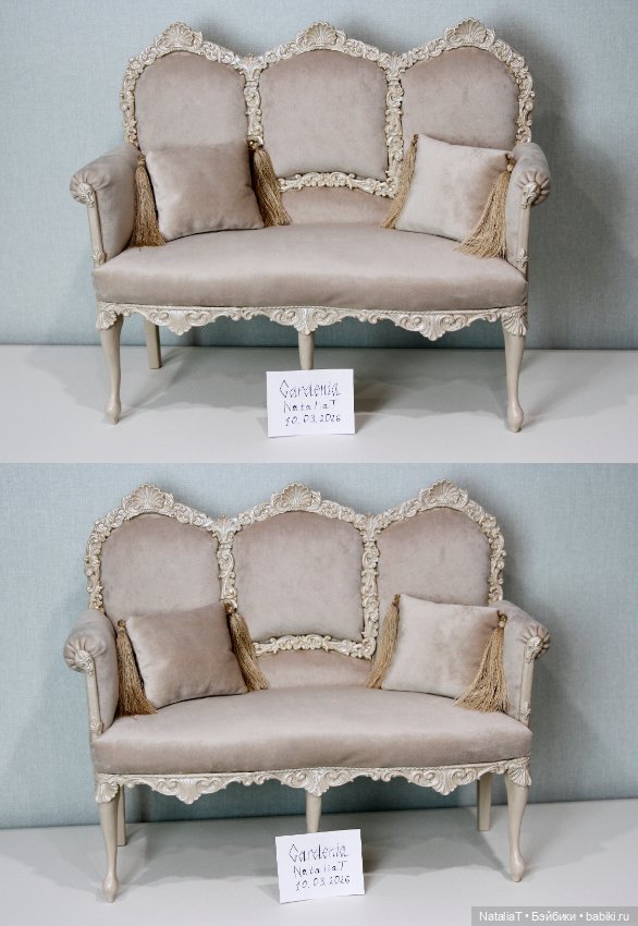 Диван с двумя подушками для кукол bjd 1/3 (фото 8)