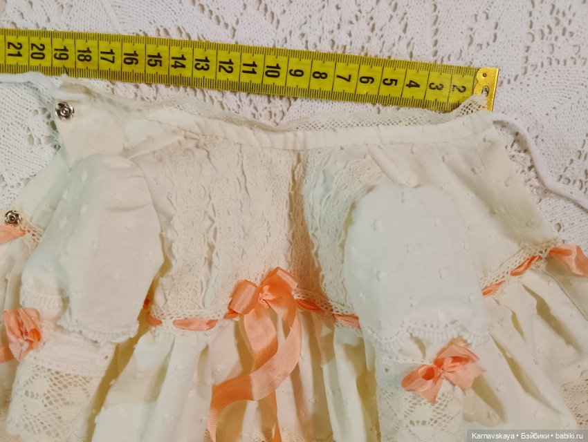 Батистовый крестильный комплект для винтажного или антикварного малыша ростом 38-42см