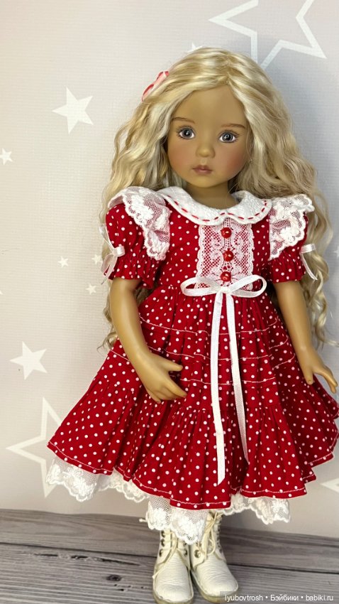 Платье красное в горошек для Little Darling и аналогичных кукол ❗️ (фото 6)