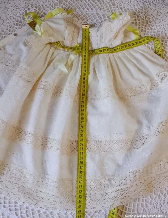 Батистовый крестильный комплект для винтажного или антикварного малыша ростом 38-42см
